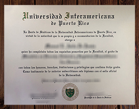 Universidad Interamericana de Puerto Rico diploma