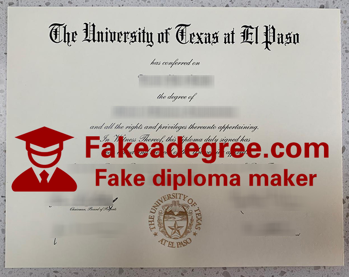 University of Texas at El Paso diploma