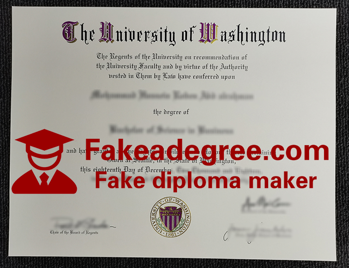 University of Washington diploma University of Washington diploma