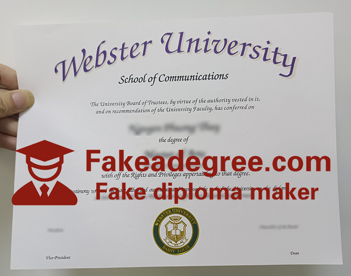 Webster University diploma