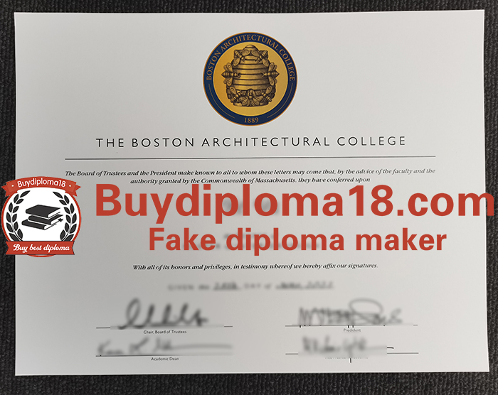 Boston Architectural College diploma