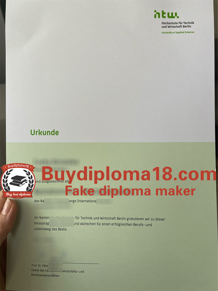 HTW Berlin Urkunde HTW Berlin Urkunde
