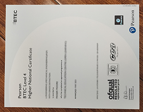 Pearson BTEC certificate