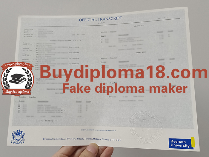 Ryerson University transcript