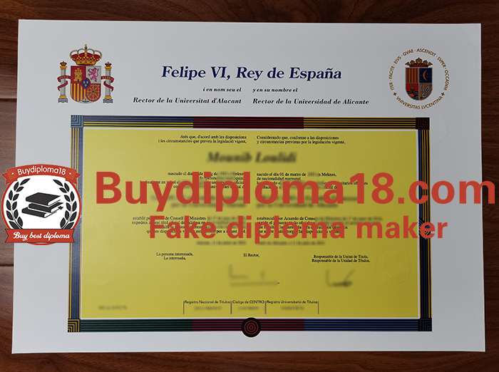 Universidad de Alicante diploma Universidad de Alicante diploma