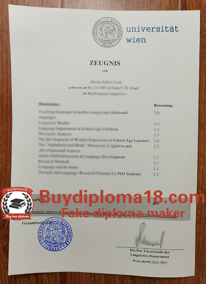 Universität Wien transcript
