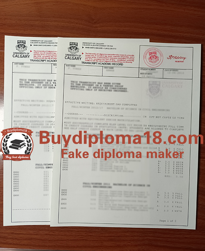 University of Calgary transcripts