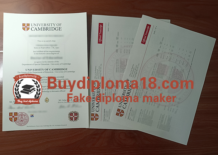 University of Cambridge degree and transcript