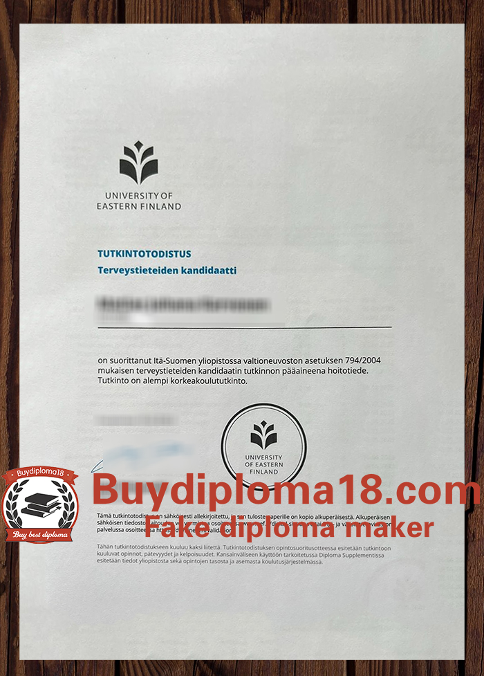 University of Eastern Finland diploma University of Eastern Finland diploma