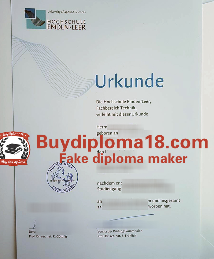 Hochschule Emden/Leer Urkunde Hochschule Emden/Leer Urkunde