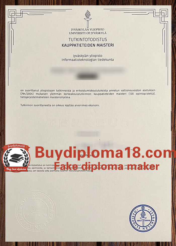 University of Jyväskylä diploma University of Jyväskylä diploma