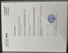 WWU Urkunde, Westfälische Wilhelms-Universität Münster degree