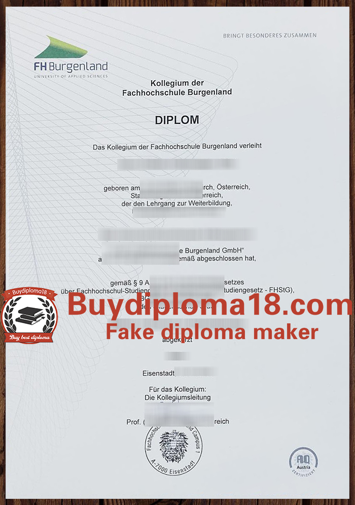 Fachhochschule Burgenland diploma Fachhochschule Burgenland diploma