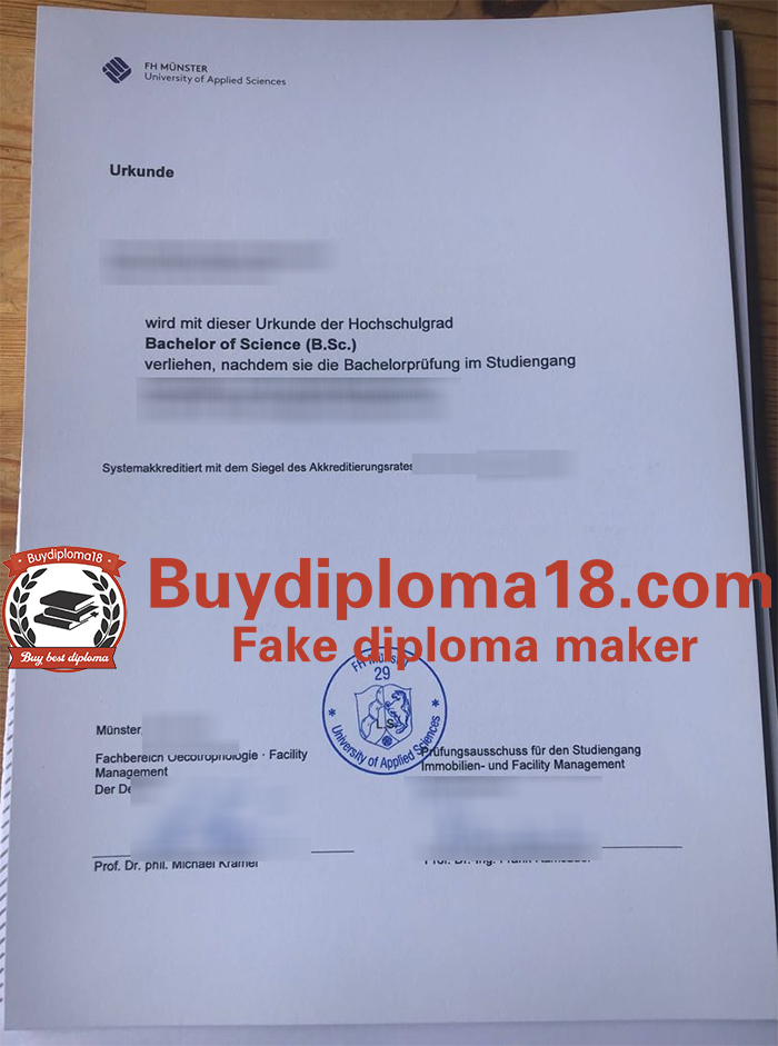 Fachhochschule Münster Urkunde Fachhochschule Münster Urkunde