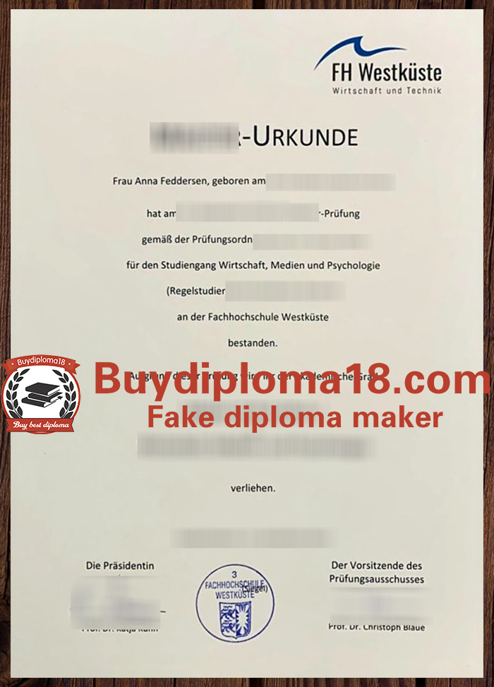 Fachhochschule Westküste Urkunde Fachhochschule Westküste urkunde