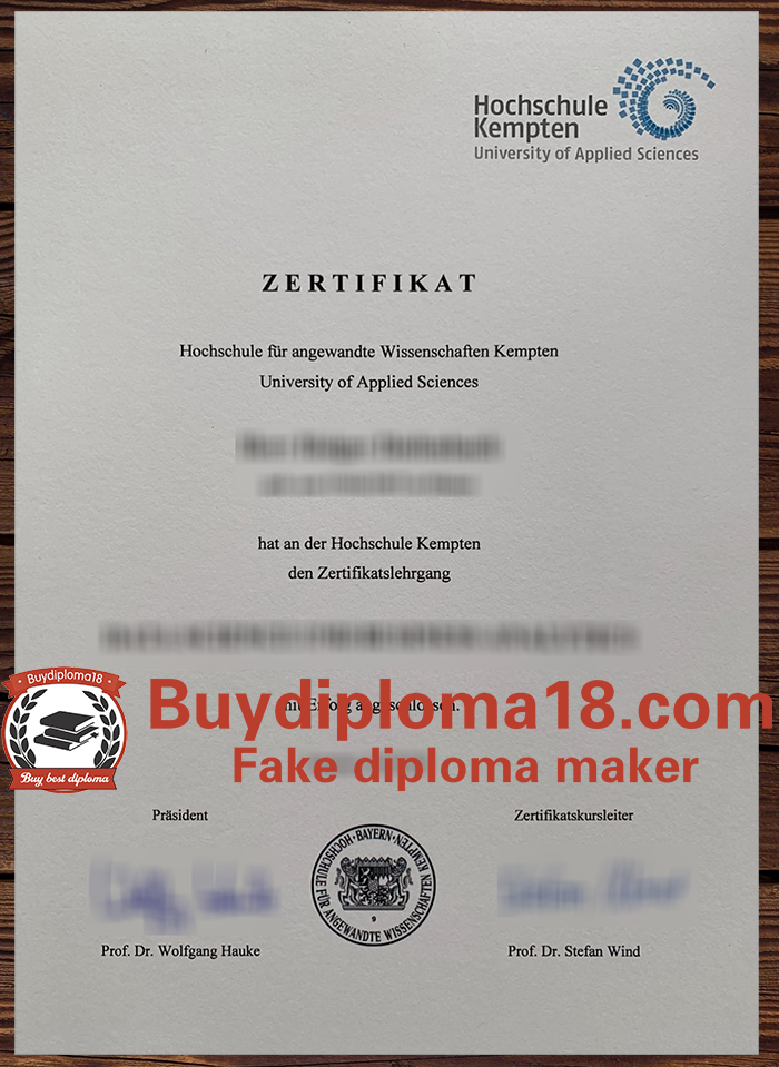 Hochschule Kempten Zertifikat Hochschule Kempten Zertifikat