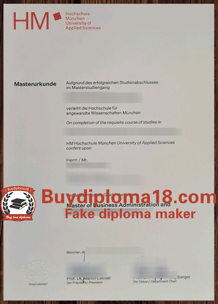 Hochschule München Urkunde