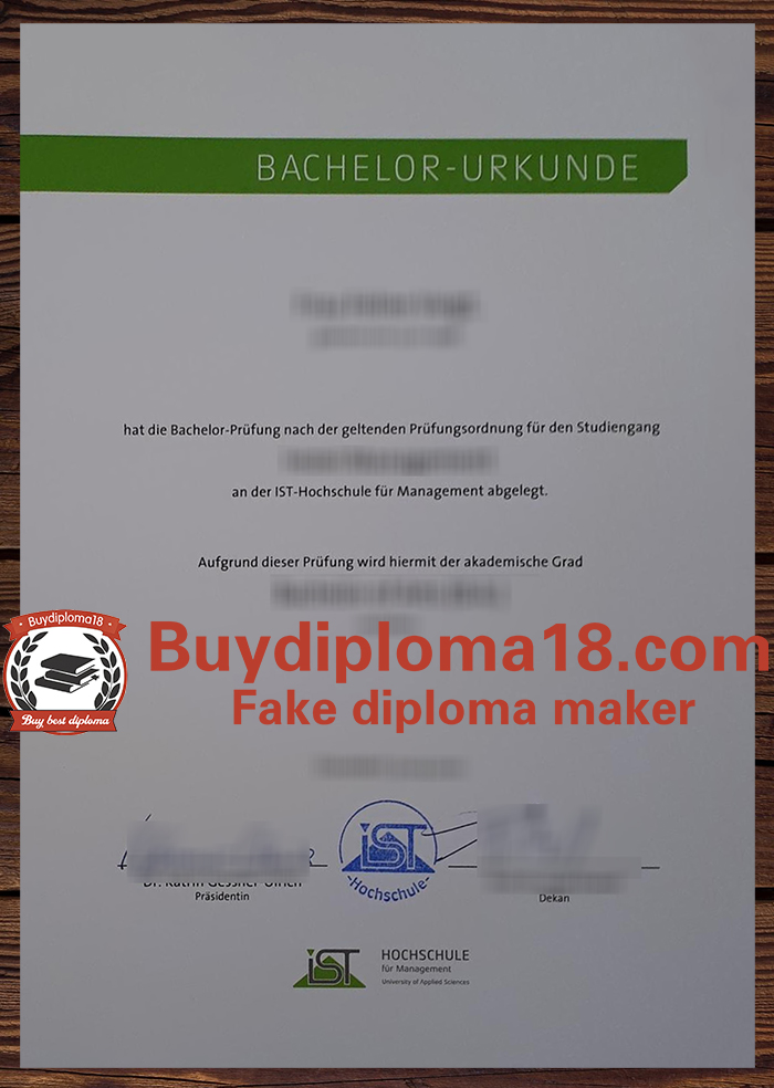 IST-Hochschule für Management Urkunde IST-Hochschule für Management Urkunde