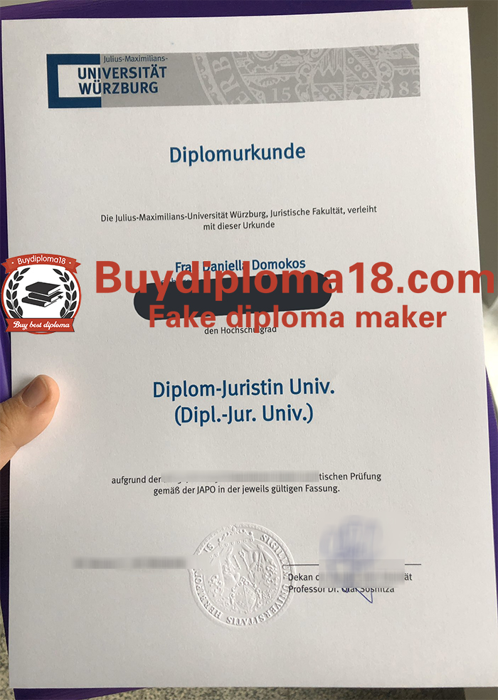 Julius-Maximilians-Universität Würzburg Urkunde, JMU diploma Julius-Maximilians-Universität Würzburg Urkunde, JMU diploma