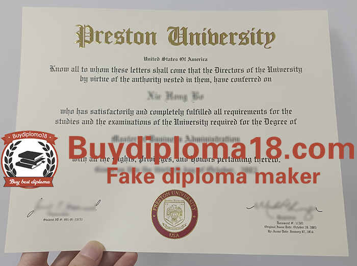 Preston University diploma Preston University diploma