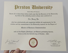 Preston University diploma