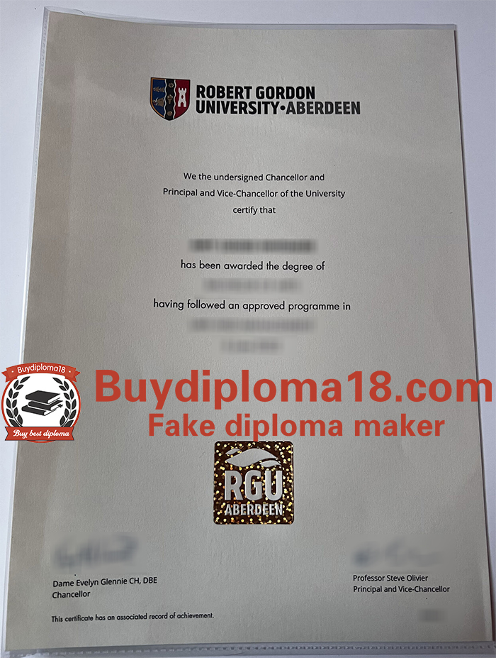 Robert Gordon University diploma, RGU degree