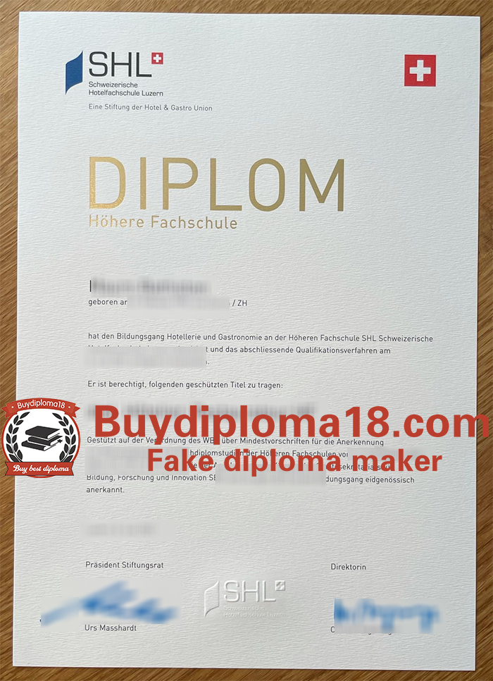 SHL Schweizerische Hotelfachschule Luzern diploma SHL Schweizerische Hotelfachschule Luzern diploma