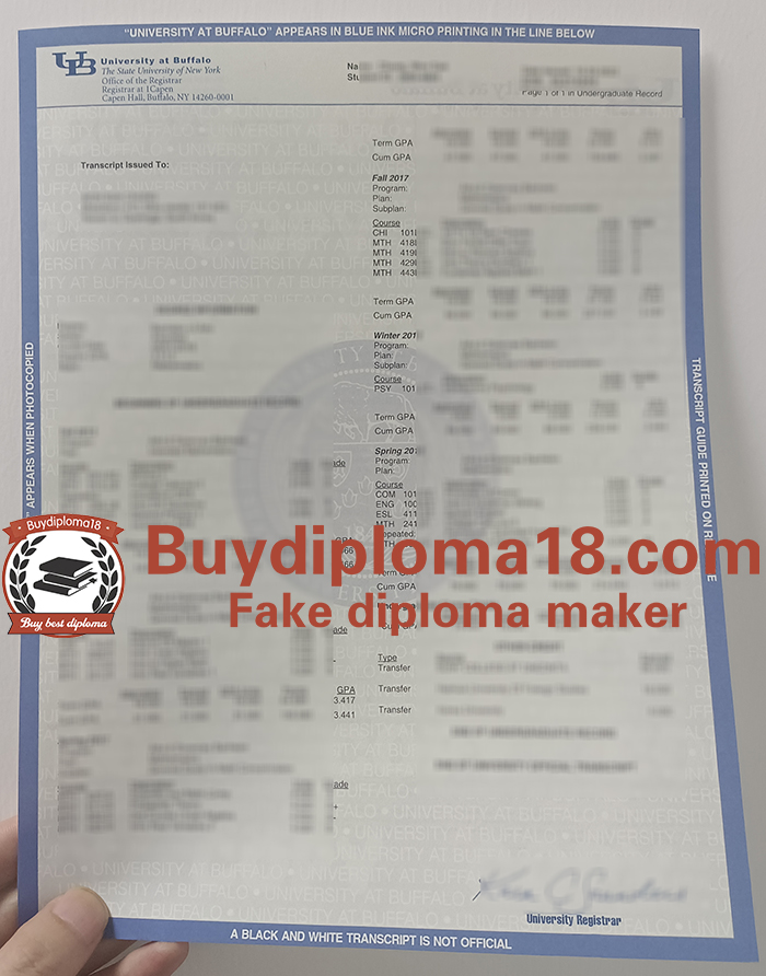 University at Buffalo transcript