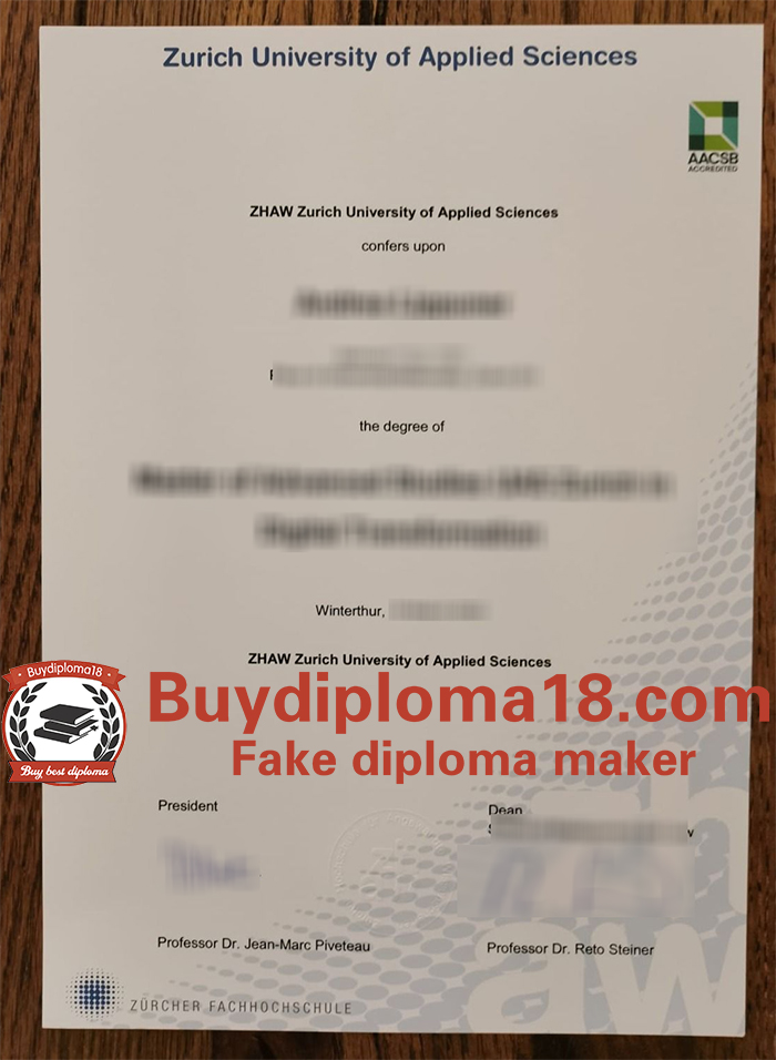 Zurich University of Applied Sciences diploma