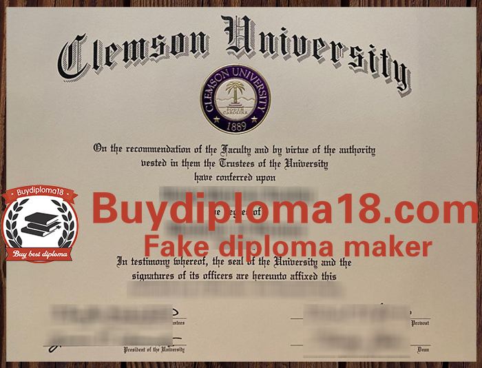 Clemson University diploma