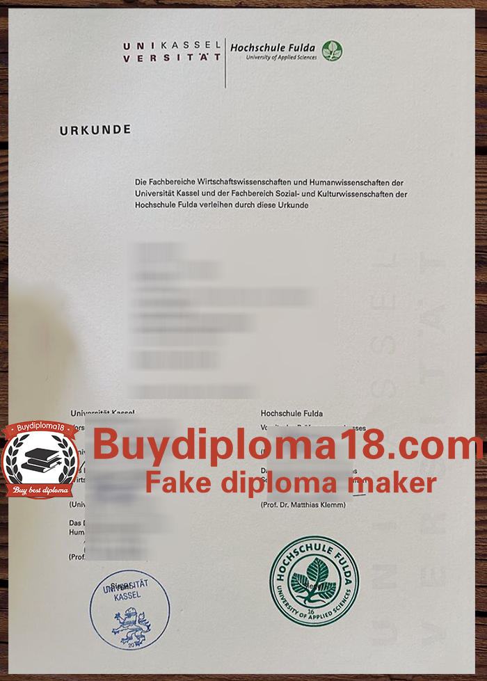 Hochschule Fulda Urkunde