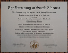University of South Alabama diploma