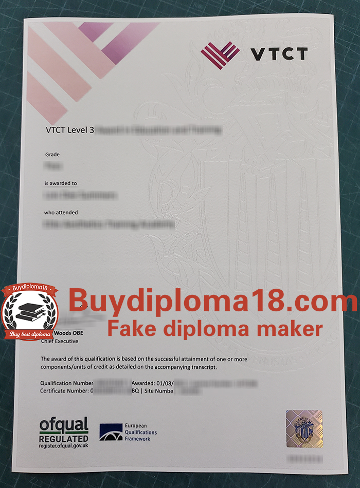 VTCT certificate VTCT certificate