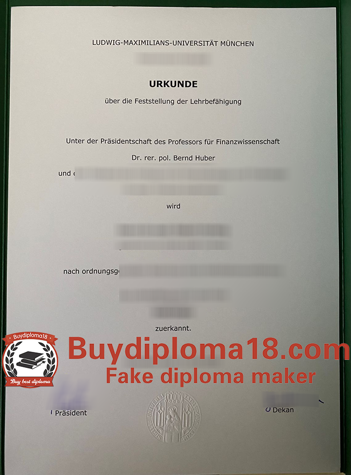 Ludwig-Maximilians-Universität München Urkunde