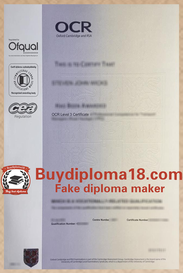 Cambridge OCR certificate