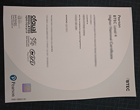 Pearson BTEC certificate