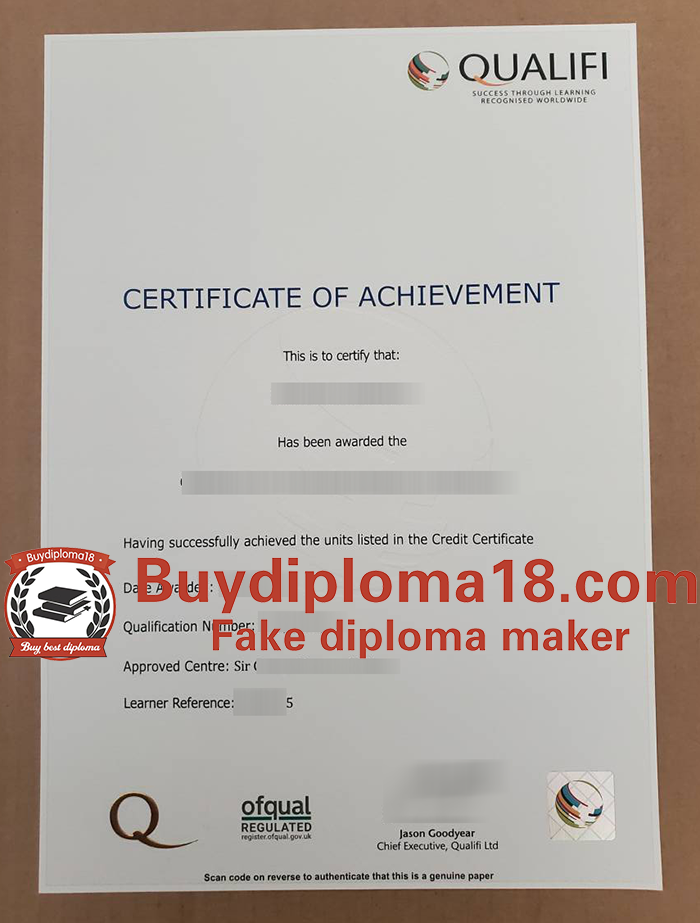 Qualifi certificate
