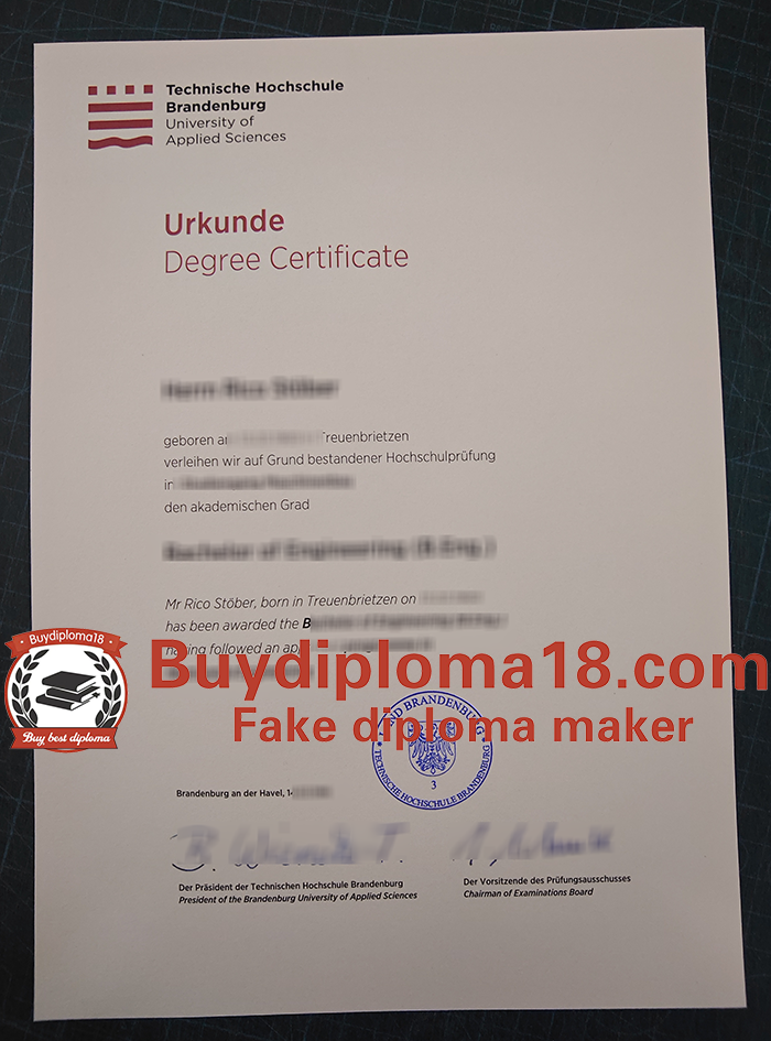 Technische Hochschule Brandenburg Urkunde
