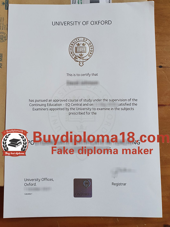University of Oxford diploma