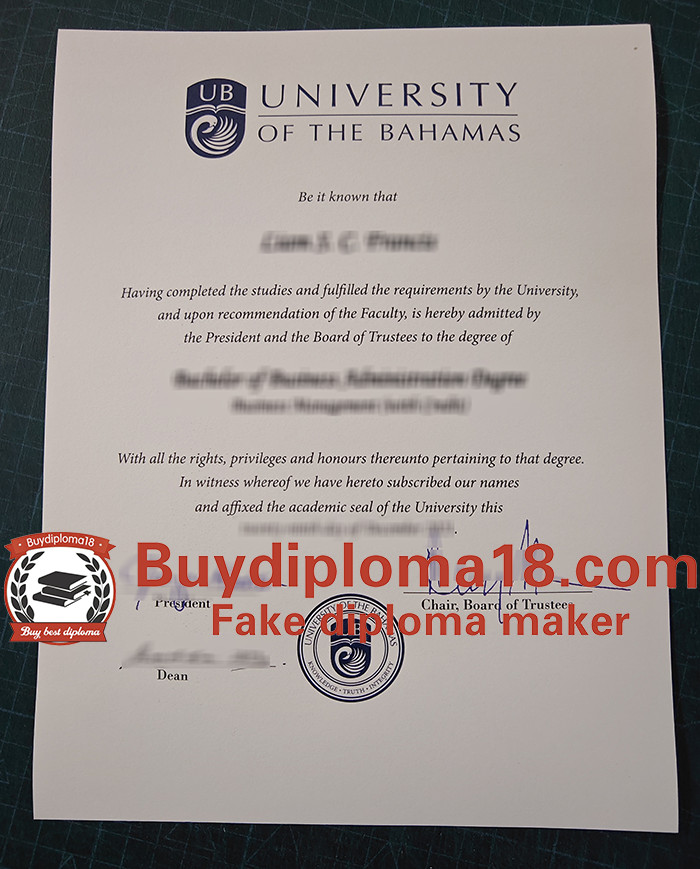 University of the Bahamas diploma