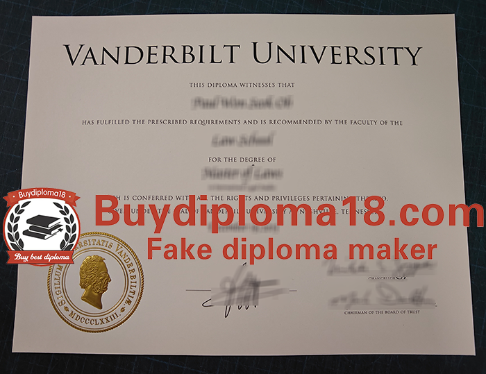 Vanderbilt University diploma