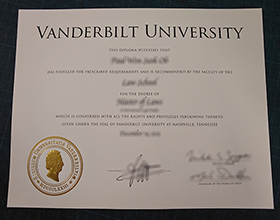Vanderbilt University diploma